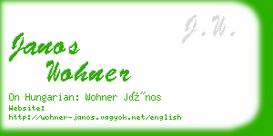 janos wohner business card